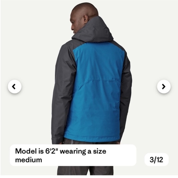 Patagonia Men's XL Insulated Powder Town Snow Jacket Ski Snowboard Blue NWT - Picture 10 of 12